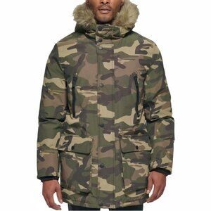 NEW $250 Club Room by Macys Parka Jacket! Camo Hood Faux Fur Lining Heavy & Warm